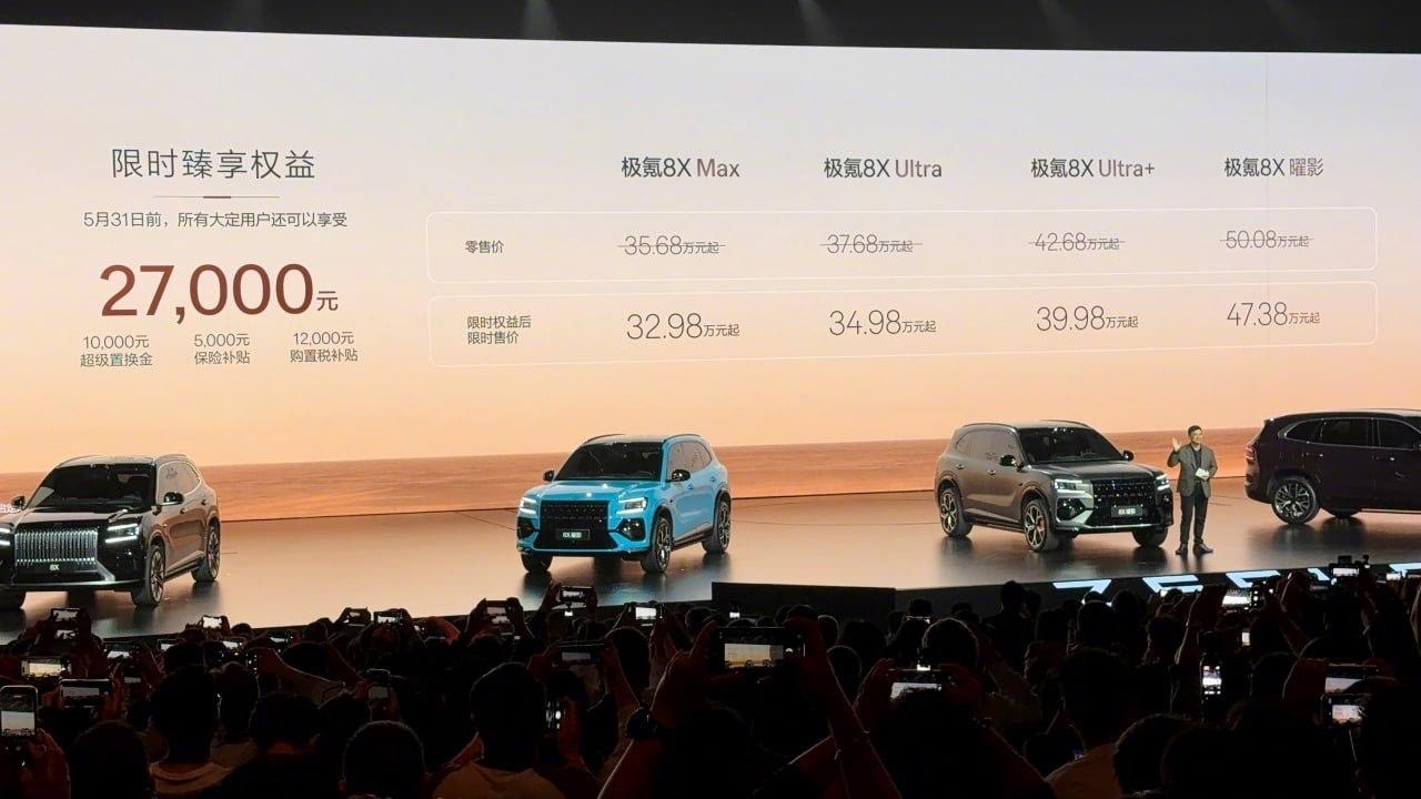 В Китае стартовали продажи нового премиального кроссовера Zeekr 8X.